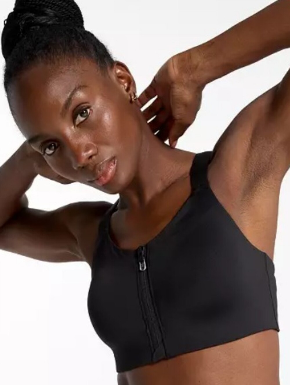 New CALIA Women's Go All Out Zip Front Sports Bra High Impact Support In Black